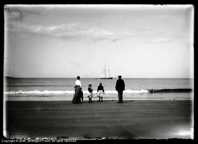 Seashore with Boat and Four Figures